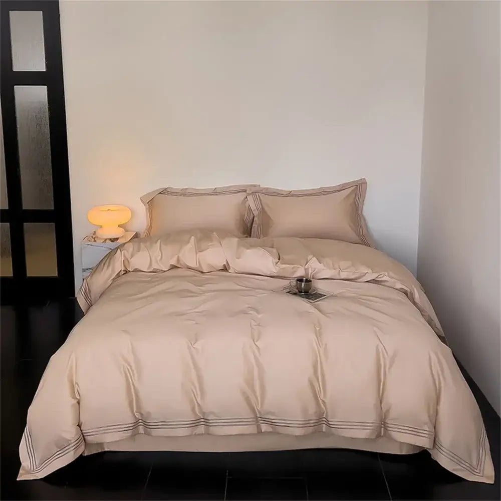 White and gray egyptian cotton bedding set – bedroom duvet cover