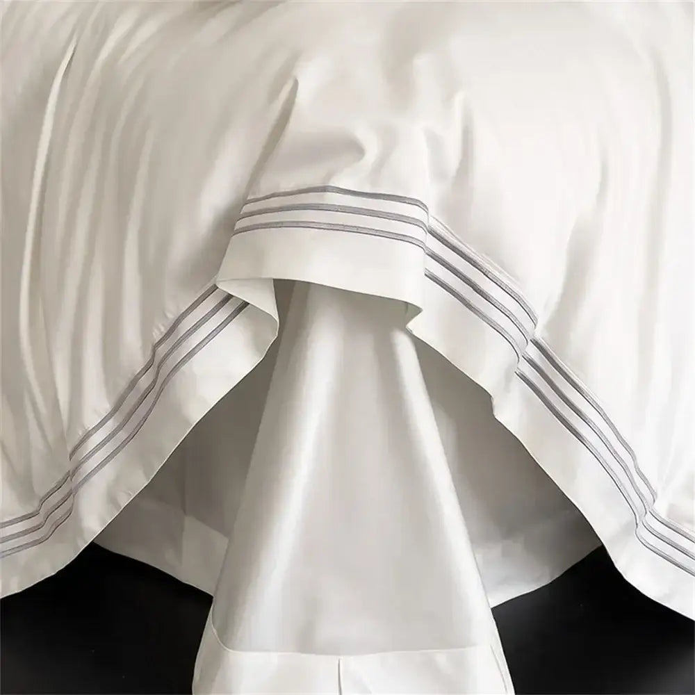 White and gray egyptian cotton bedding set – bedroom duvet cover