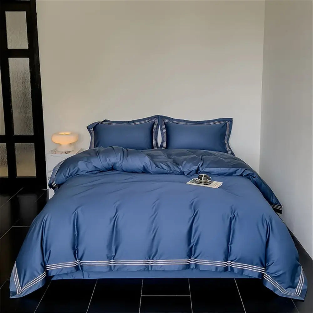 White and gray egyptian cotton bedding set – bedroom duvet cover