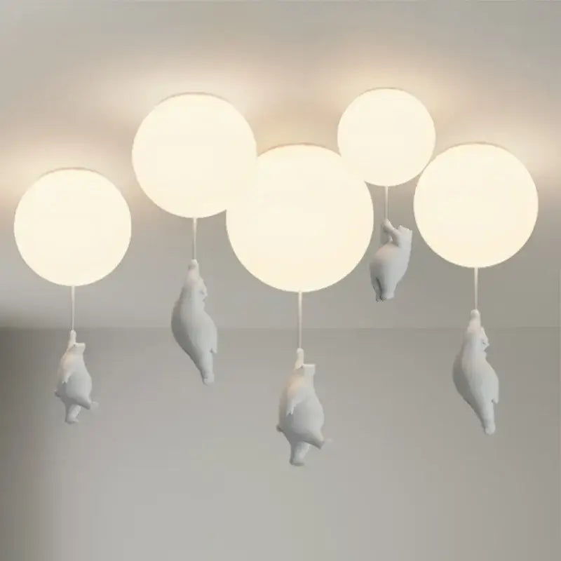 White ceramic cat pendant ceiling light for kids bedroom