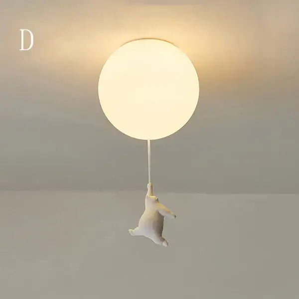 White ceramic cat pendant ceiling light for kids bedroom