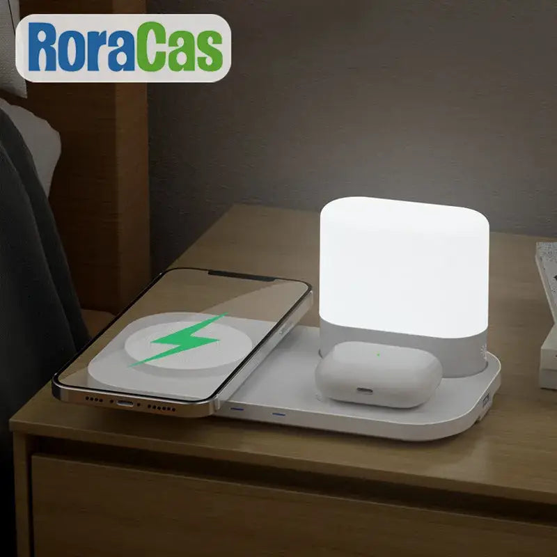 White decorbites led wireless charging night light bedroom lamp