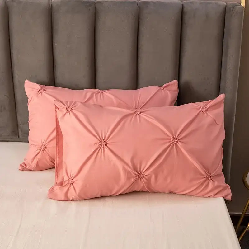 White diamond pinch pleated duvet cover set bedroom bedding