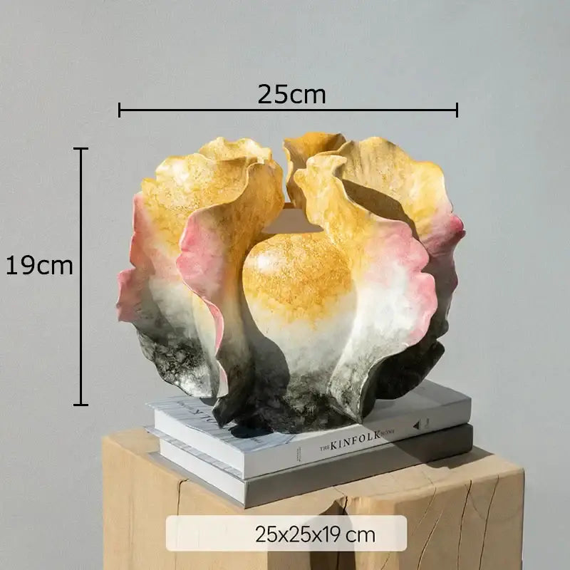 White & gray ruffled ceramic vase with artificial flowers living room