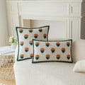 White & orange cactus embroidery throw pillow cover living room decor