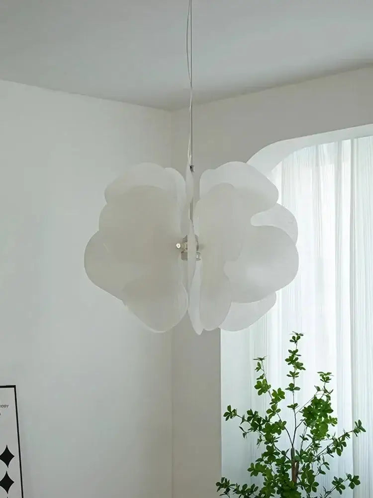 White paper flower butterfly pendant light bedroom hanging decor