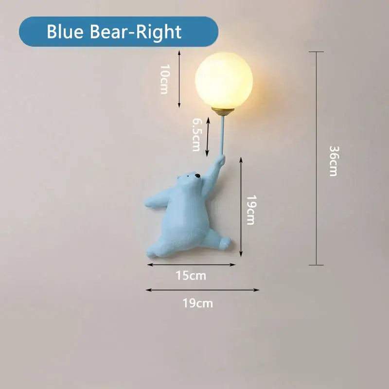 White polar bear night light moon lamp for kids bedroom