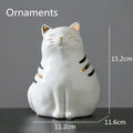 White porcelain cat vase with gold trim living room decor ornament