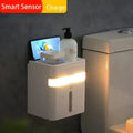White smart sensor toilet paper holder with induction light bathroom