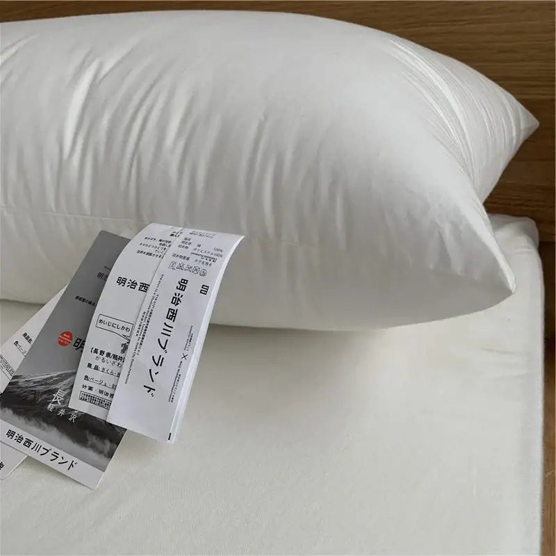 White textured cotton rectangle neck pillow bedroom bedding