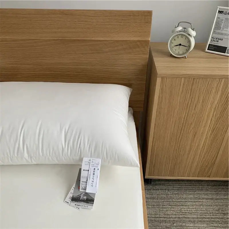 White textured cotton rectangle neck pillow bedroom bedding