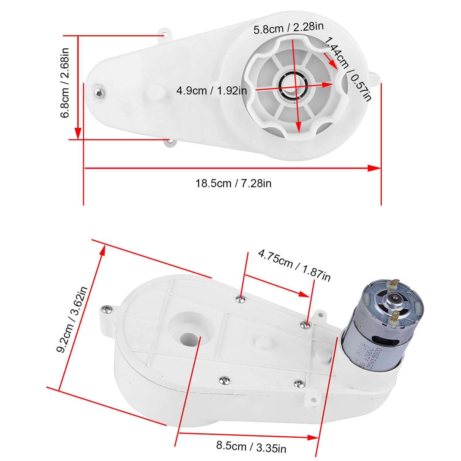 Electric 6V 15000rpm Motor Gearbox for Kids' Toy Vehicle Parts