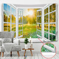 White window landscape wall tapestry bedroom scenic 3d view