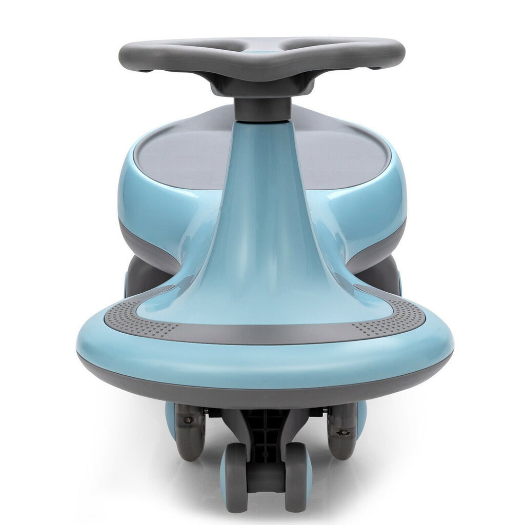 Blue Wiggle Car Ride-On Toy with Flashing Wheels for Toddlers and Kids