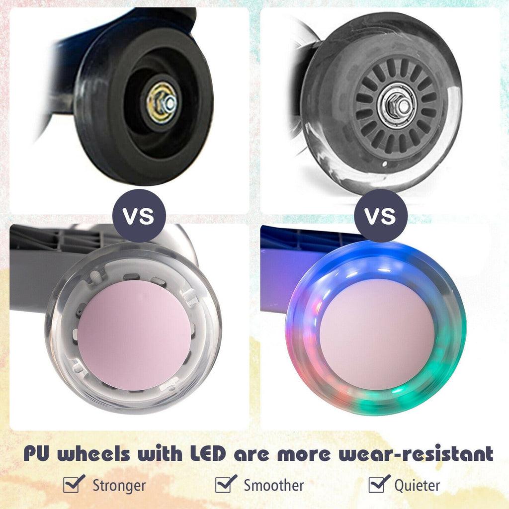 Wiggle Car Ride-On Toy with Flashing Wheels for Toddlers and Kids Pink