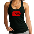 Womens Fitness Tank Top Graphic T-shirt - All Glory Belongs to God - Red