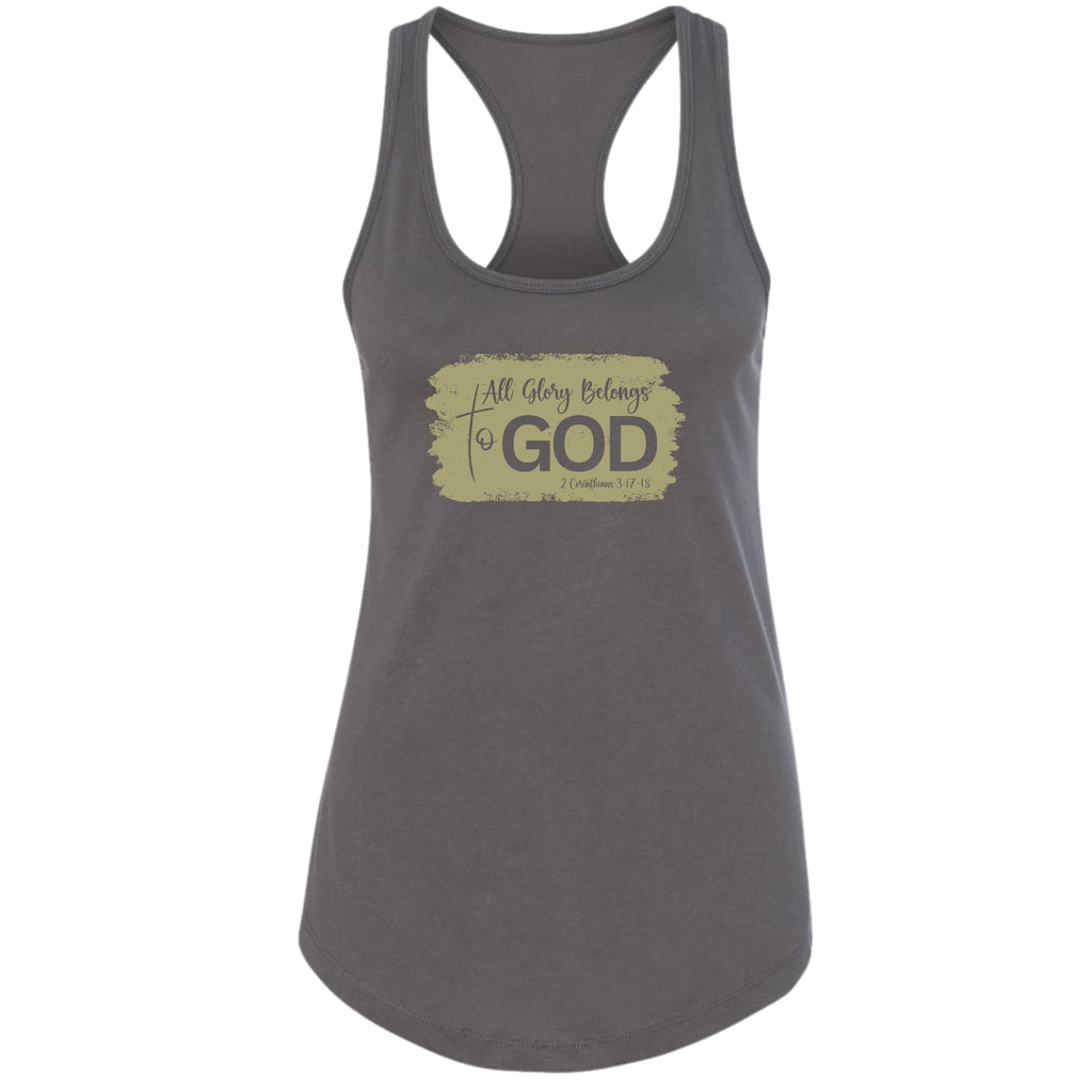 Womens Fitness Tank Top Graphic T-shirt - All Glory Belongs to God