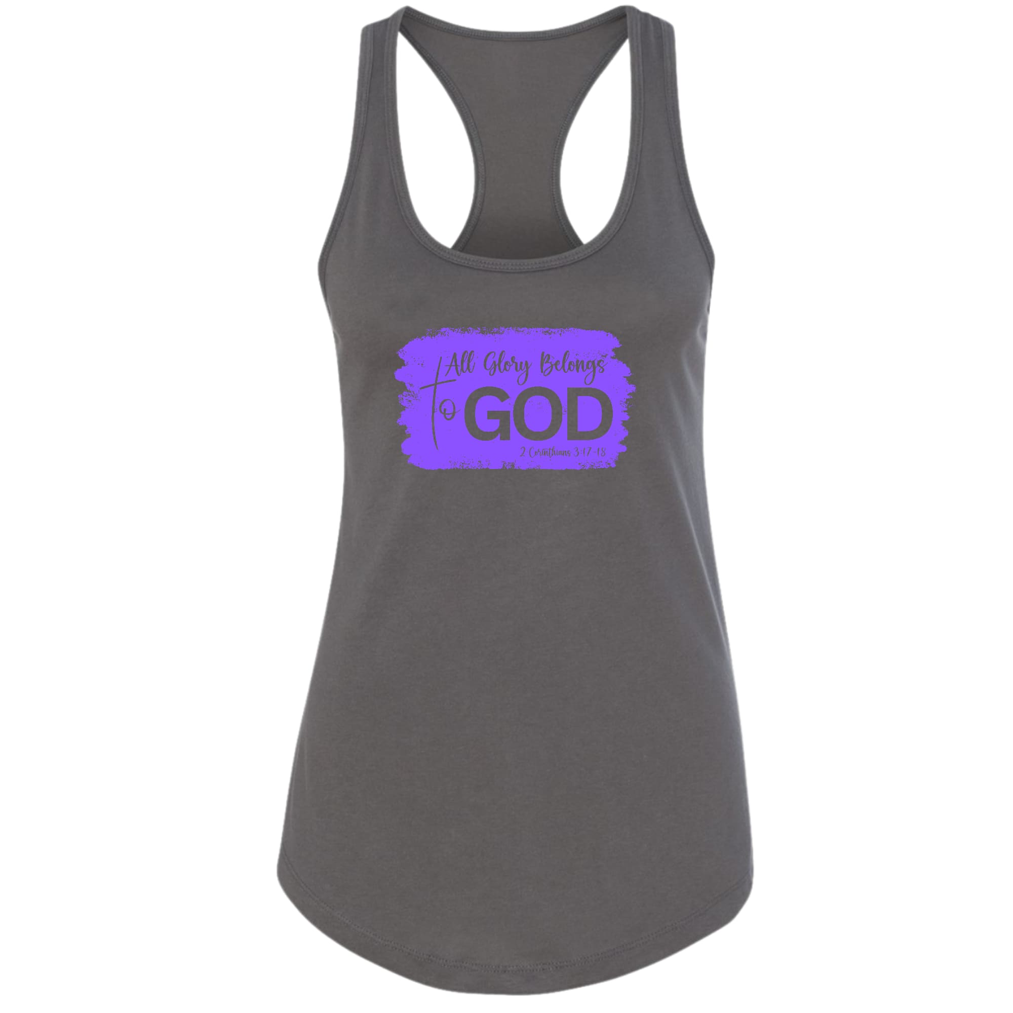 Womens Fitness Tank Top Graphic T-shirt - All Glory Belongs to God
