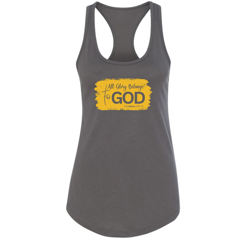 Womens Fitness Tank Top Graphic T-shirt - All Glory Belongs to God