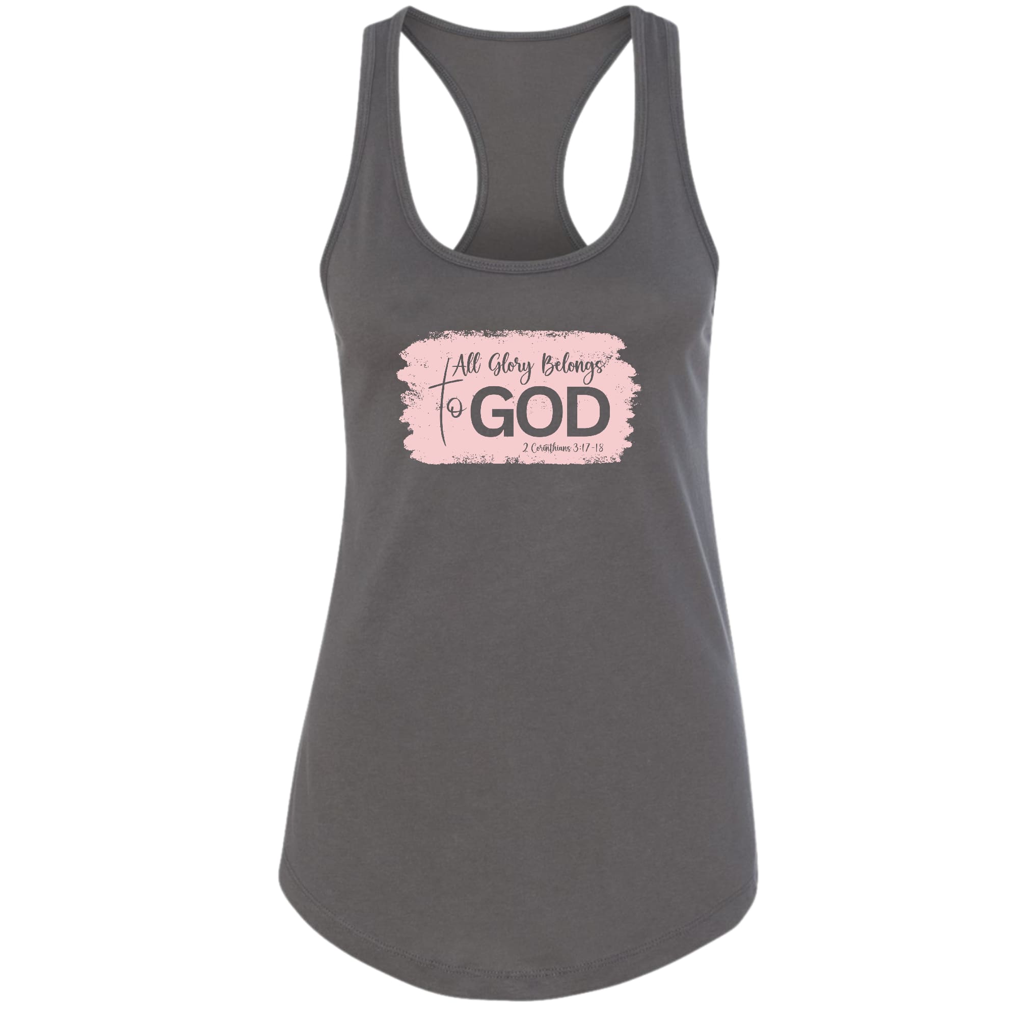 Womens Fitness Tank Top Graphic T-shirt - All Glory Belongs to God