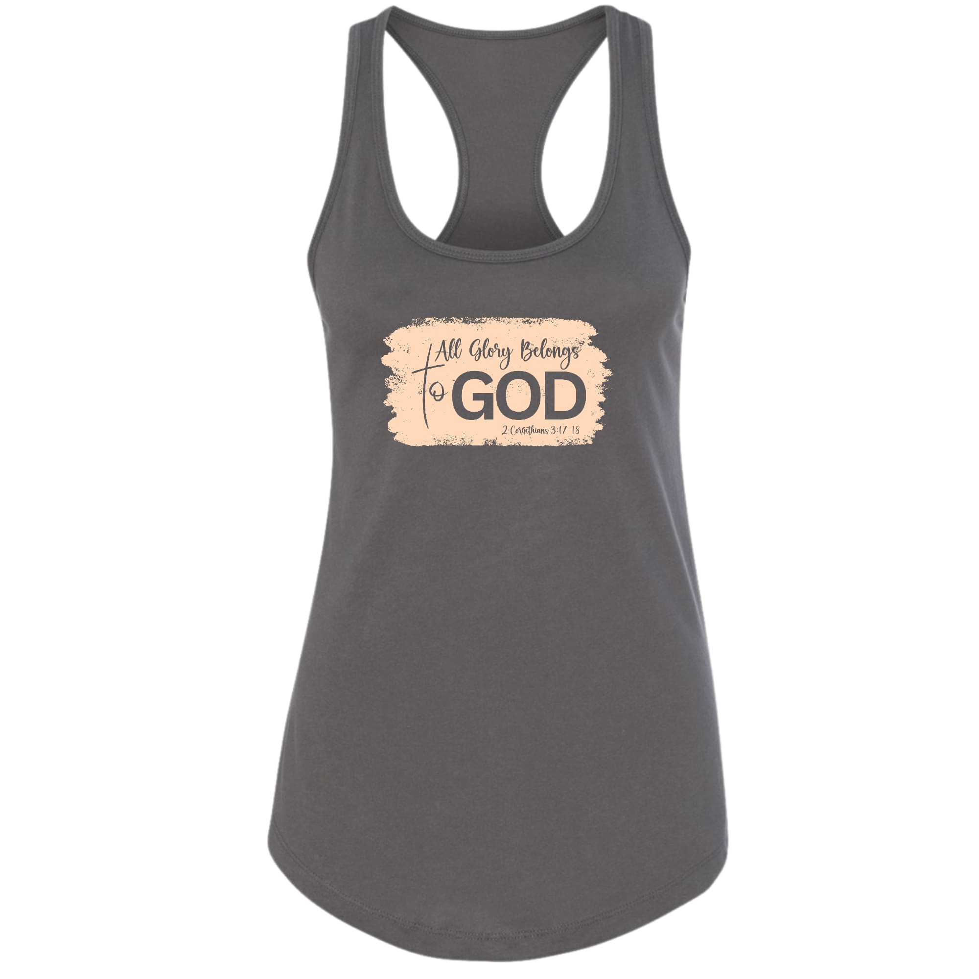 Womens Fitness Tank Top Graphic T-shirt - All Glory Belongs to God