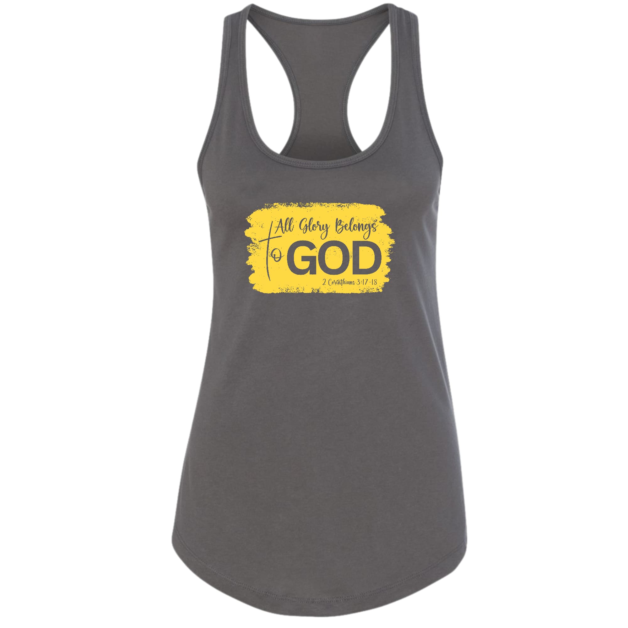 Womens Fitness Tank Top Graphic T-shirt - All Glory Belongs to God