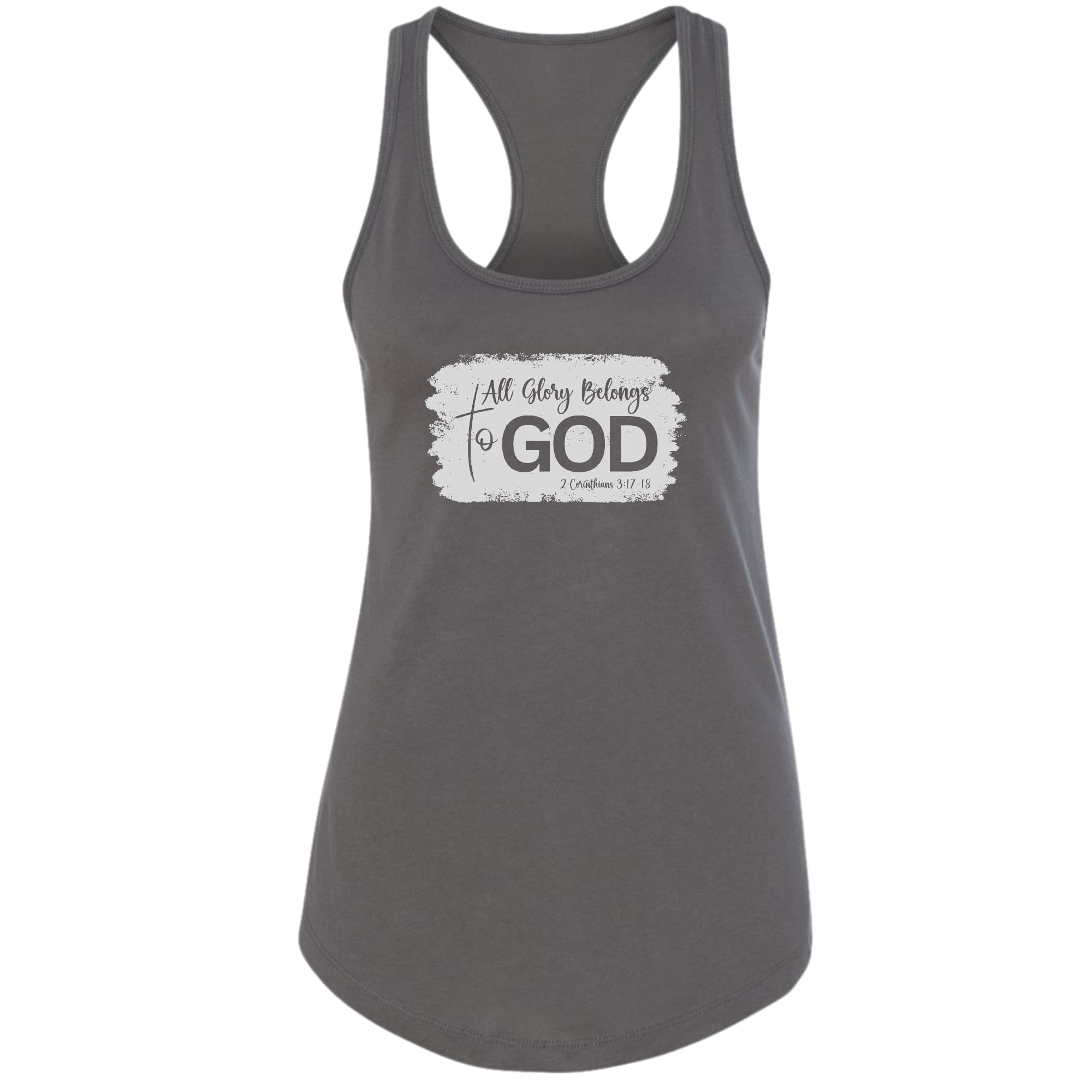 Womens Fitness Tank Top Graphic T-shirt - All Glory Belongs to God