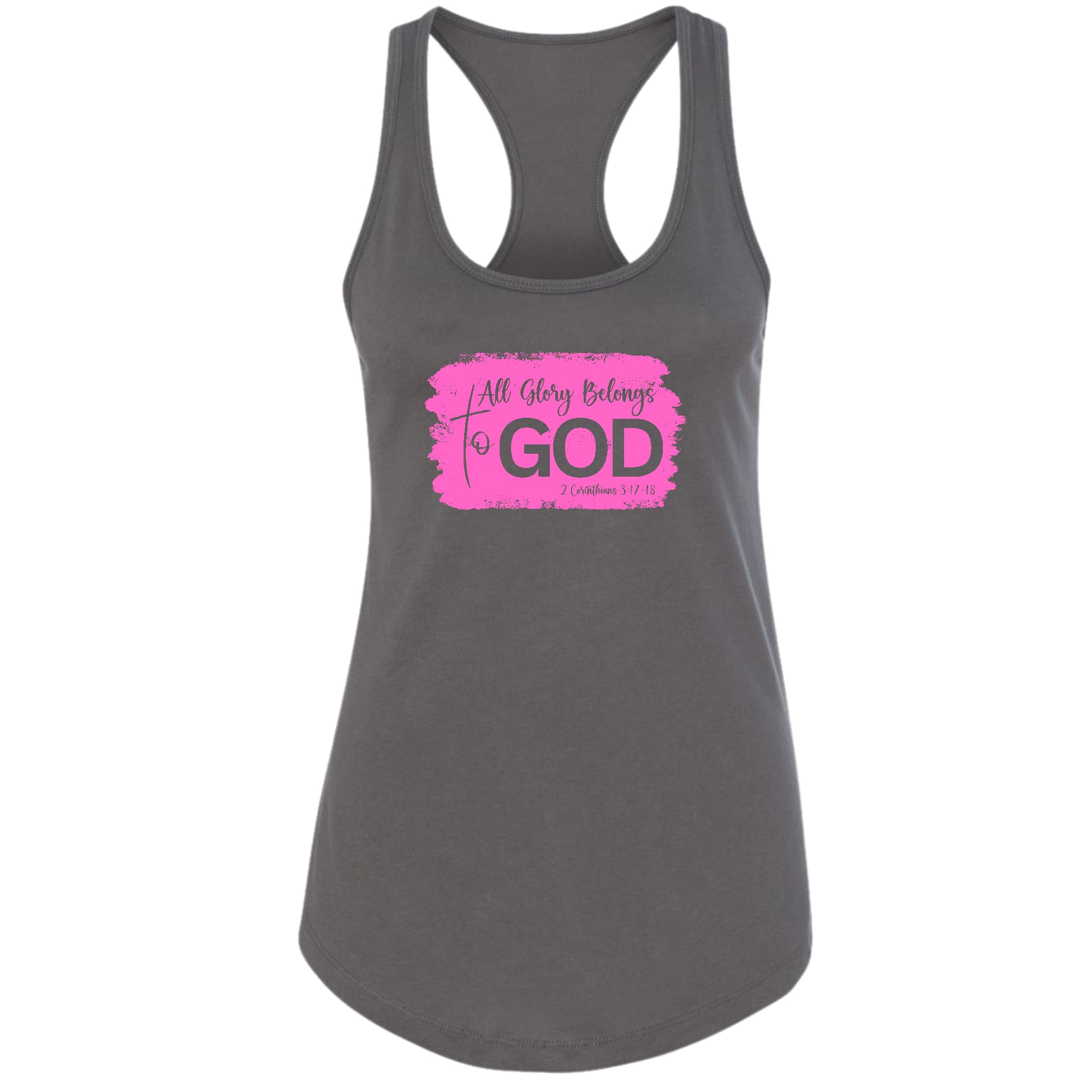 Womens Fitness Tank Top Graphic T-shirt - All Glory Belongs to God