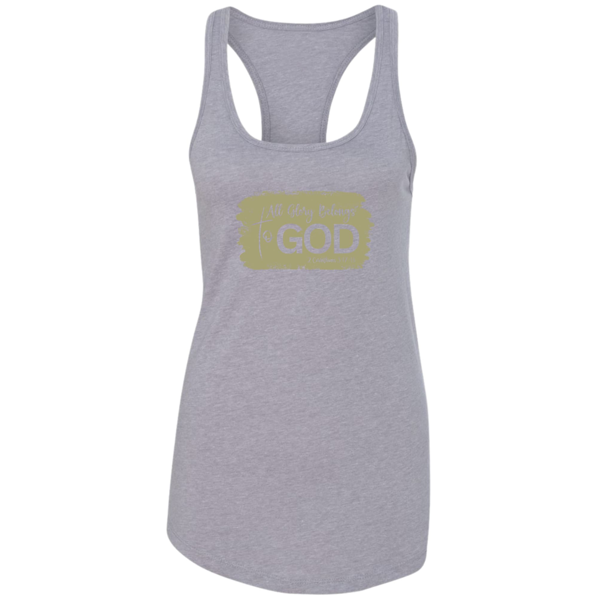 Womens Fitness Tank Top Graphic T-shirt - All Glory Belongs to God
