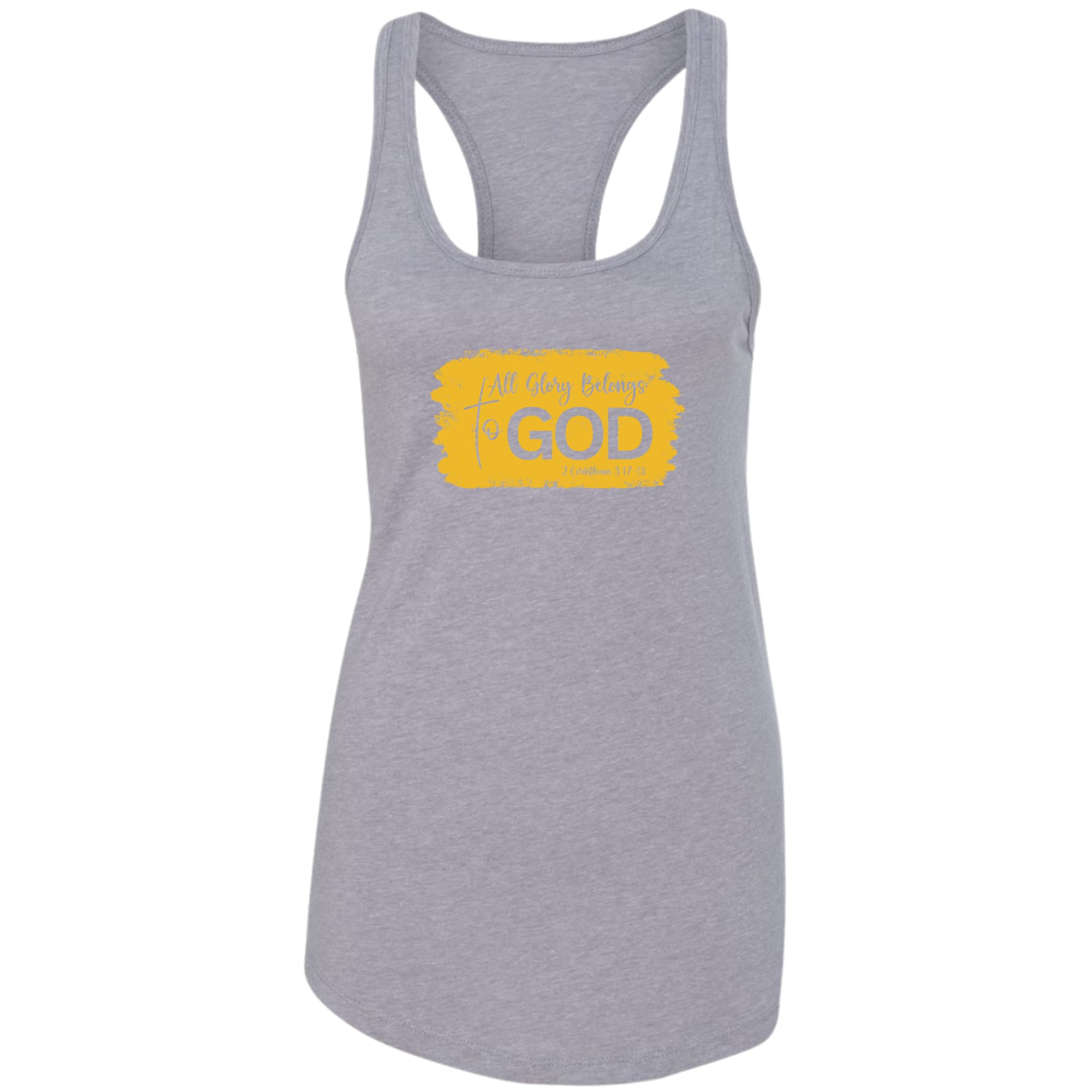 Womens Fitness Tank Top Graphic T-shirt - All Glory Belongs to God