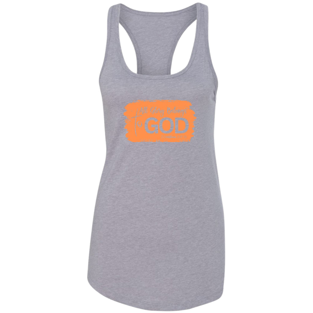 Womens Fitness Tank Top Graphic T-shirt - All Glory Belongs to God