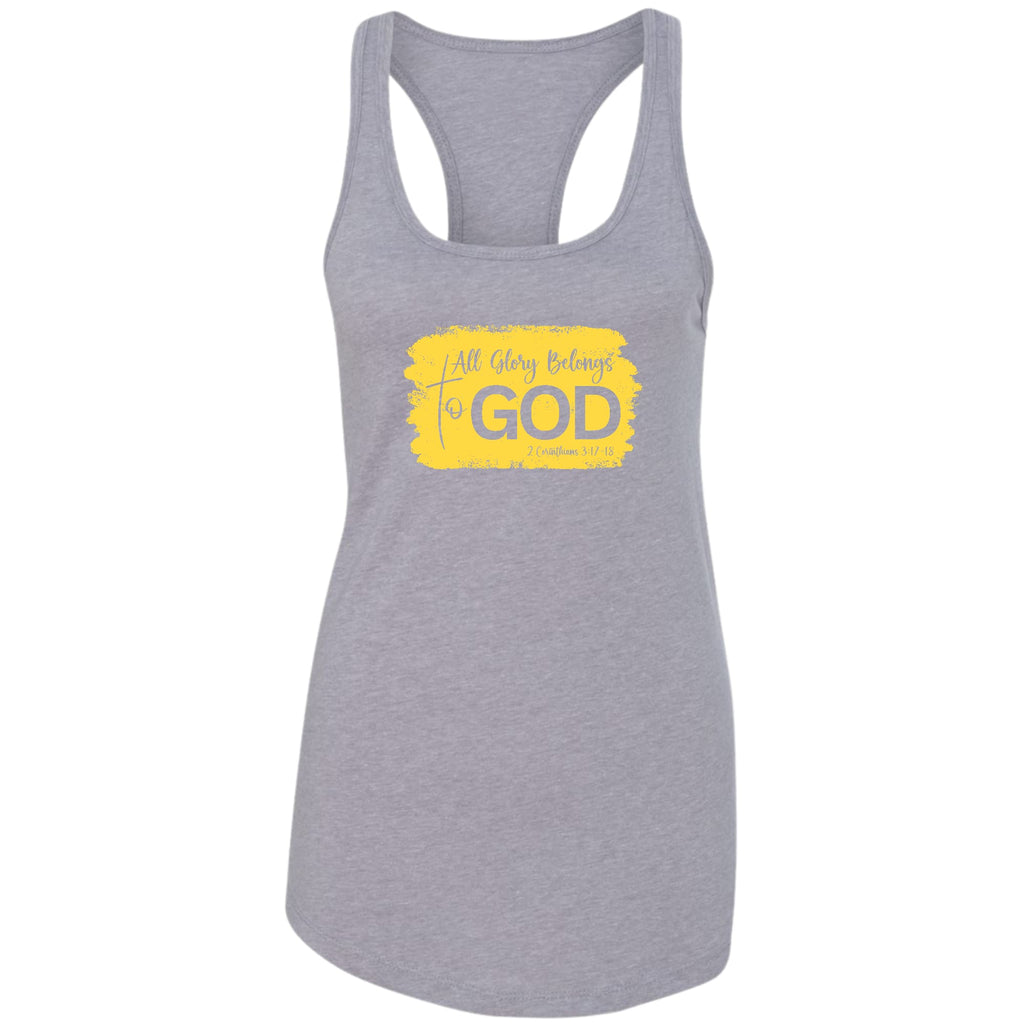 Womens Fitness Tank Top Graphic T-shirt - All Glory Belongs to God