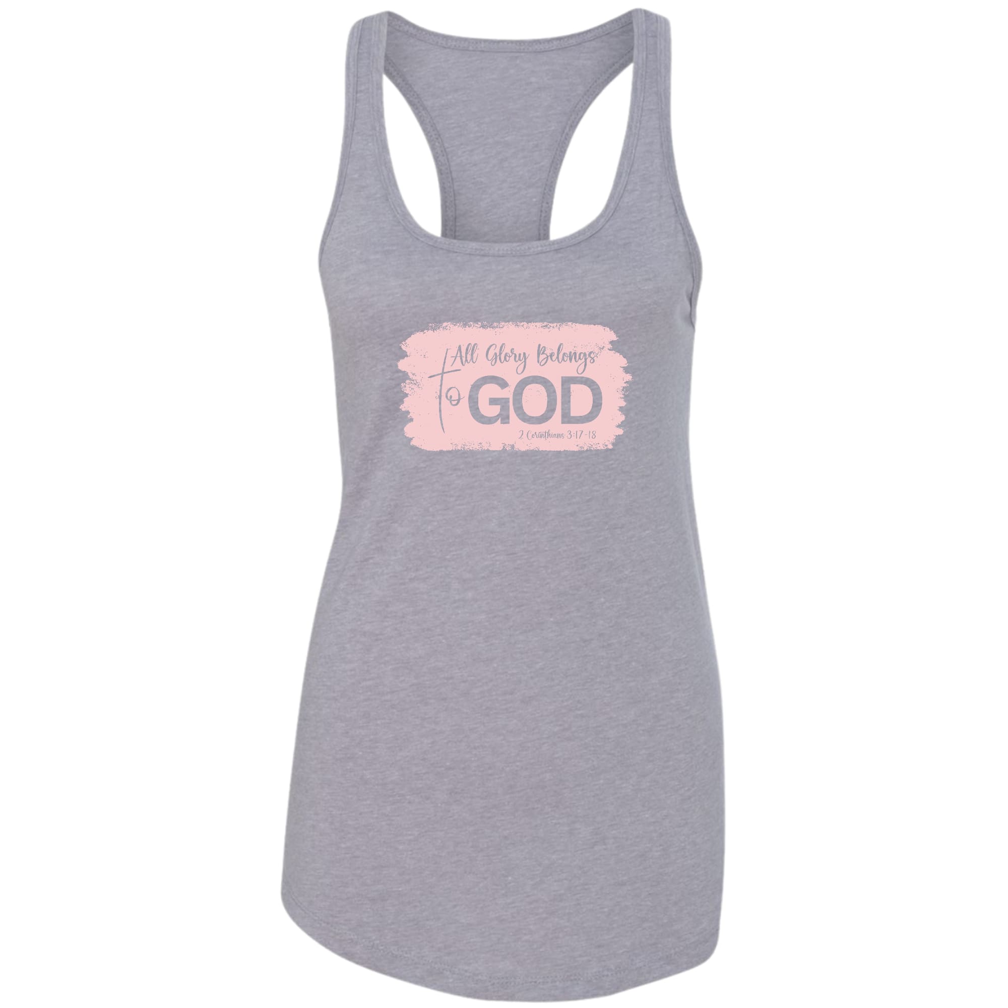 Womens Fitness Tank Top Graphic T-shirt - All Glory Belongs to God
