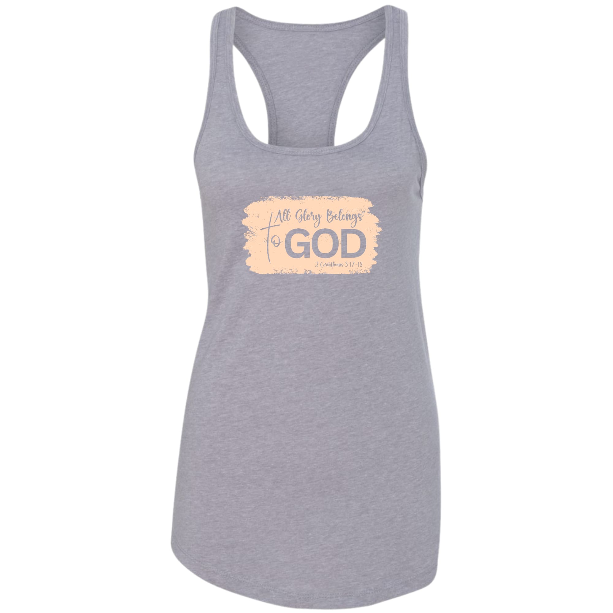 Womens Fitness Tank Top Graphic T-shirt - All Glory Belongs to God