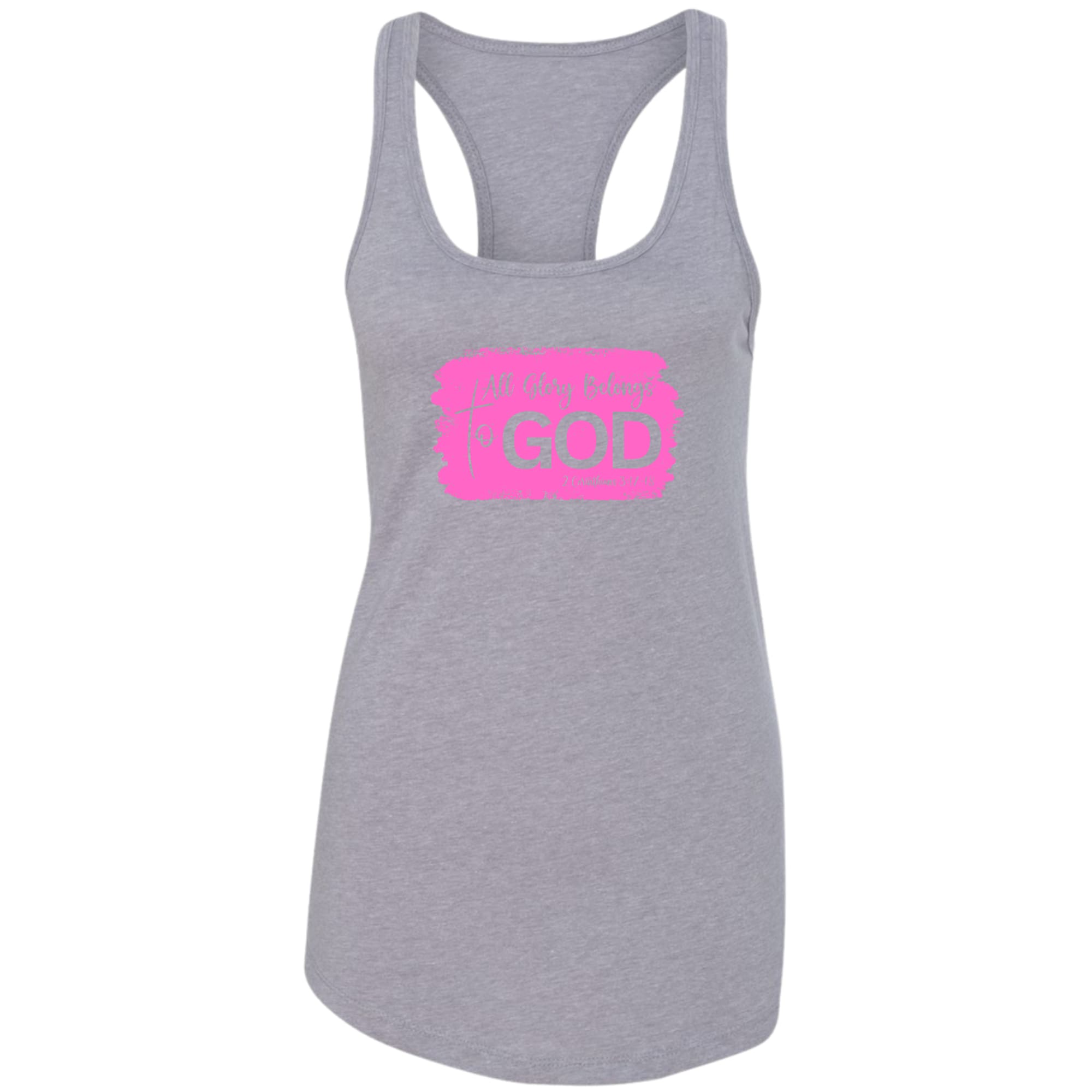 Womens Fitness Tank Top Graphic T-shirt - All Glory Belongs to God
