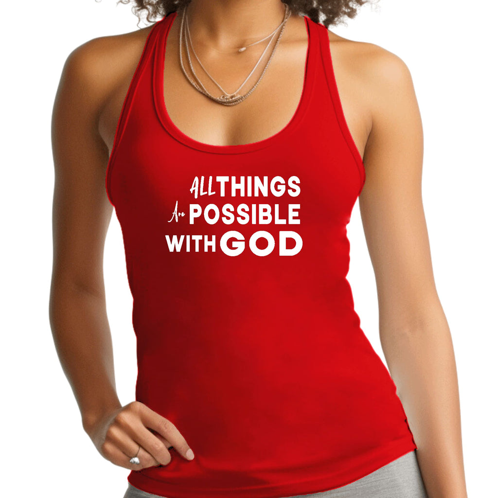 Womens Fitness Tank Top Graphic T-shirt All Things are Possible