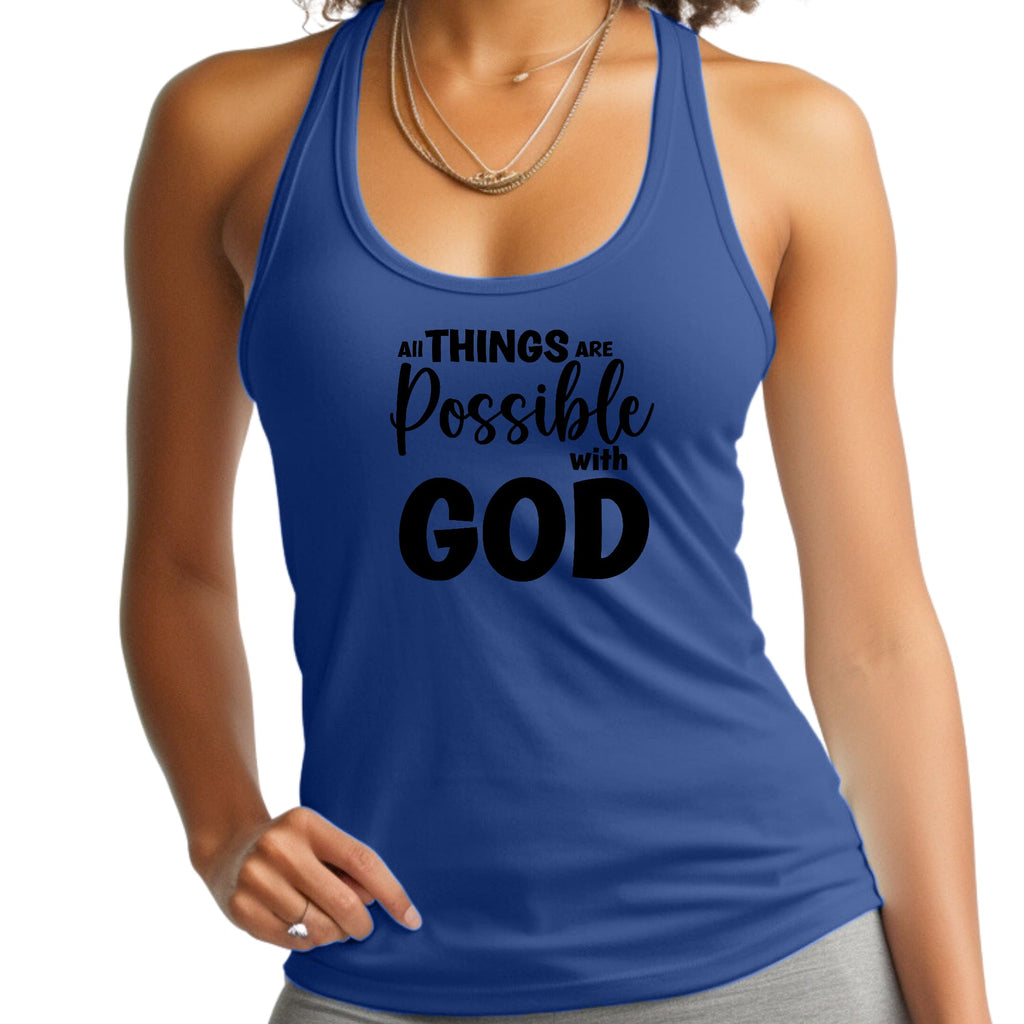 Womens Fitness Tank Top Graphic T-shirt - All Things are Possible