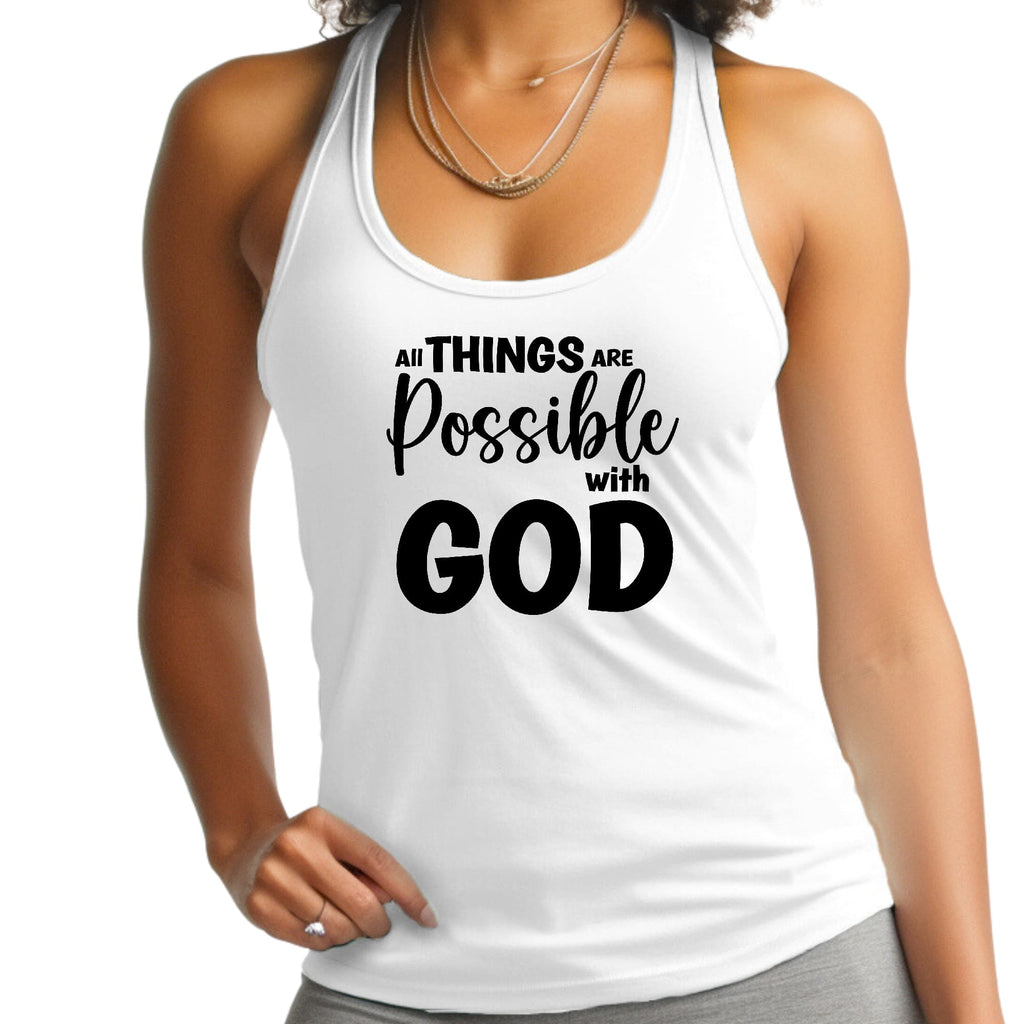 Womens Fitness Tank Top Graphic T-shirt - All Things are Possible