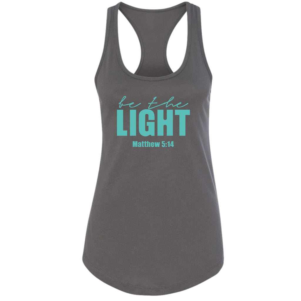 Womens Fitness Tank Top Graphic T-shirt - be the Light Print