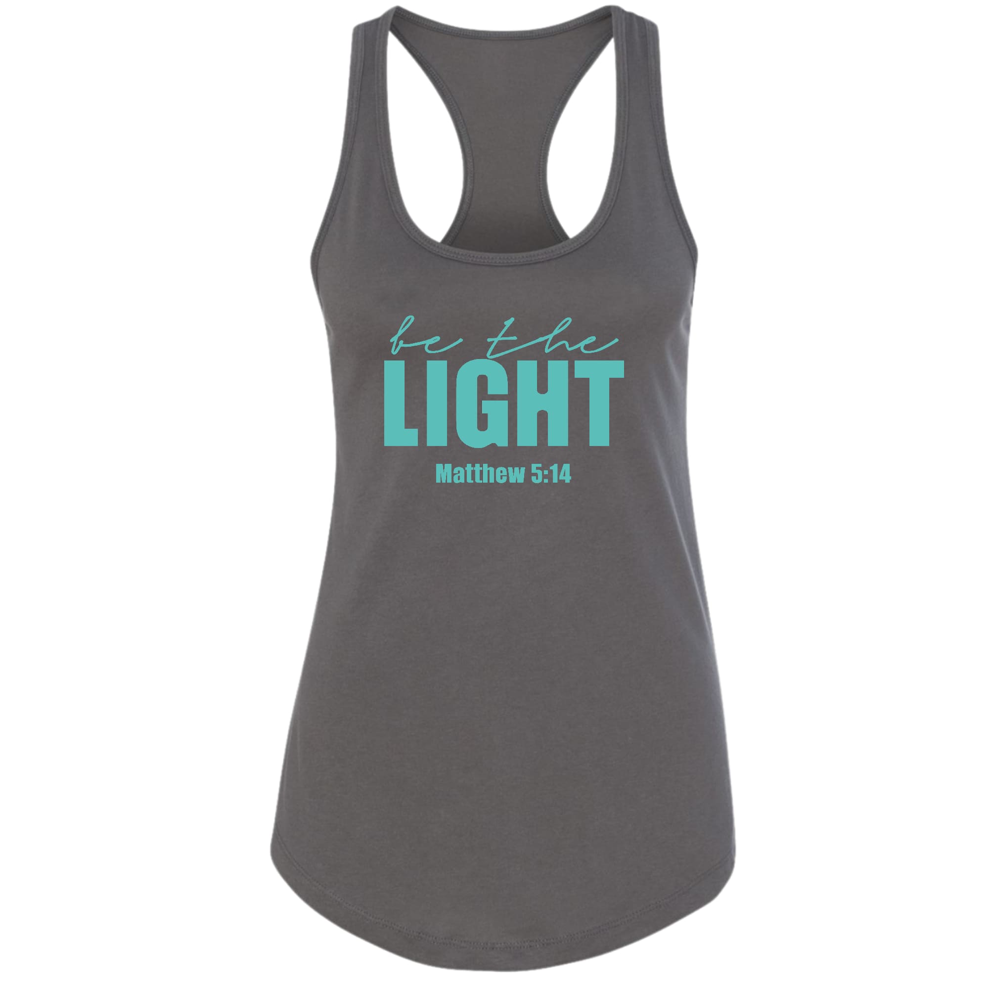 Womens Fitness Tank Top Graphic T-shirt - be the Light Print