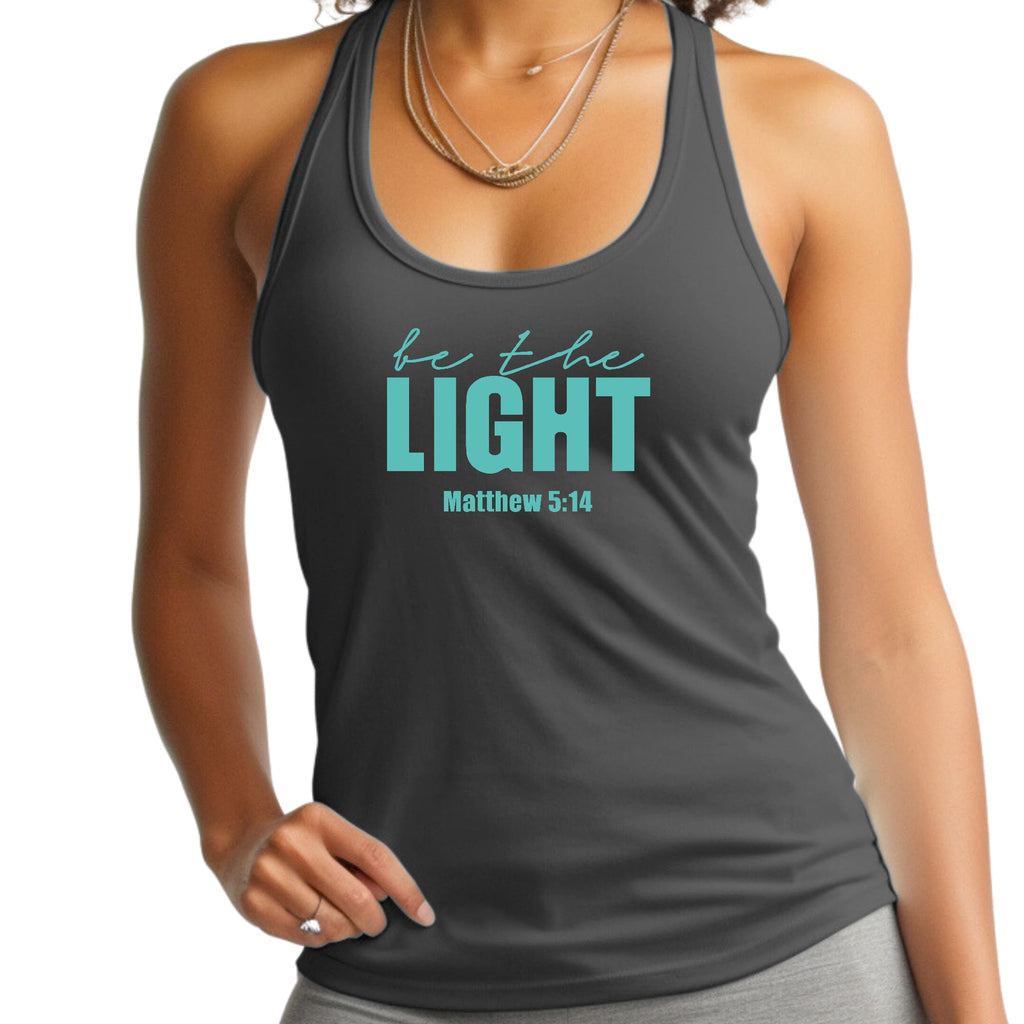 Womens Fitness Tank Top Graphic T-shirt - be the Light Print