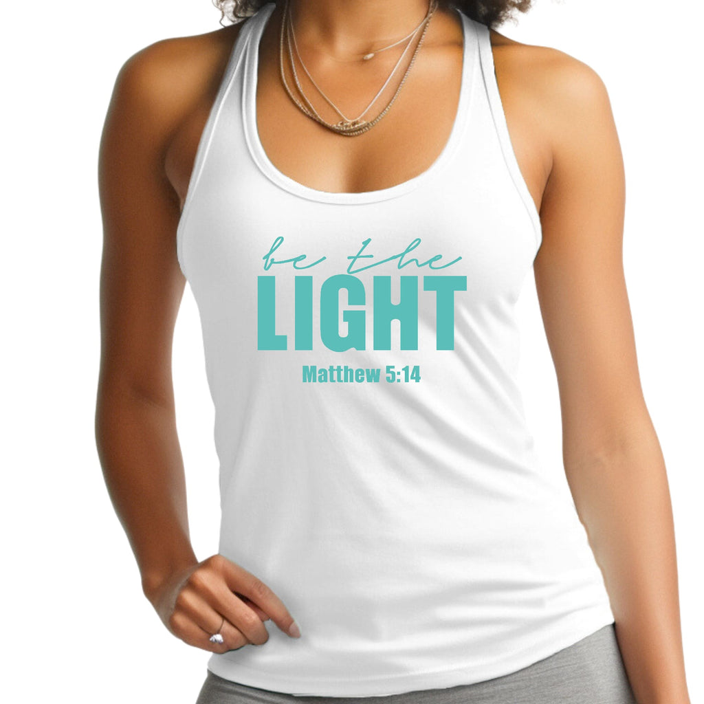 Womens Fitness Tank Top Graphic T-shirt - be the Light Print