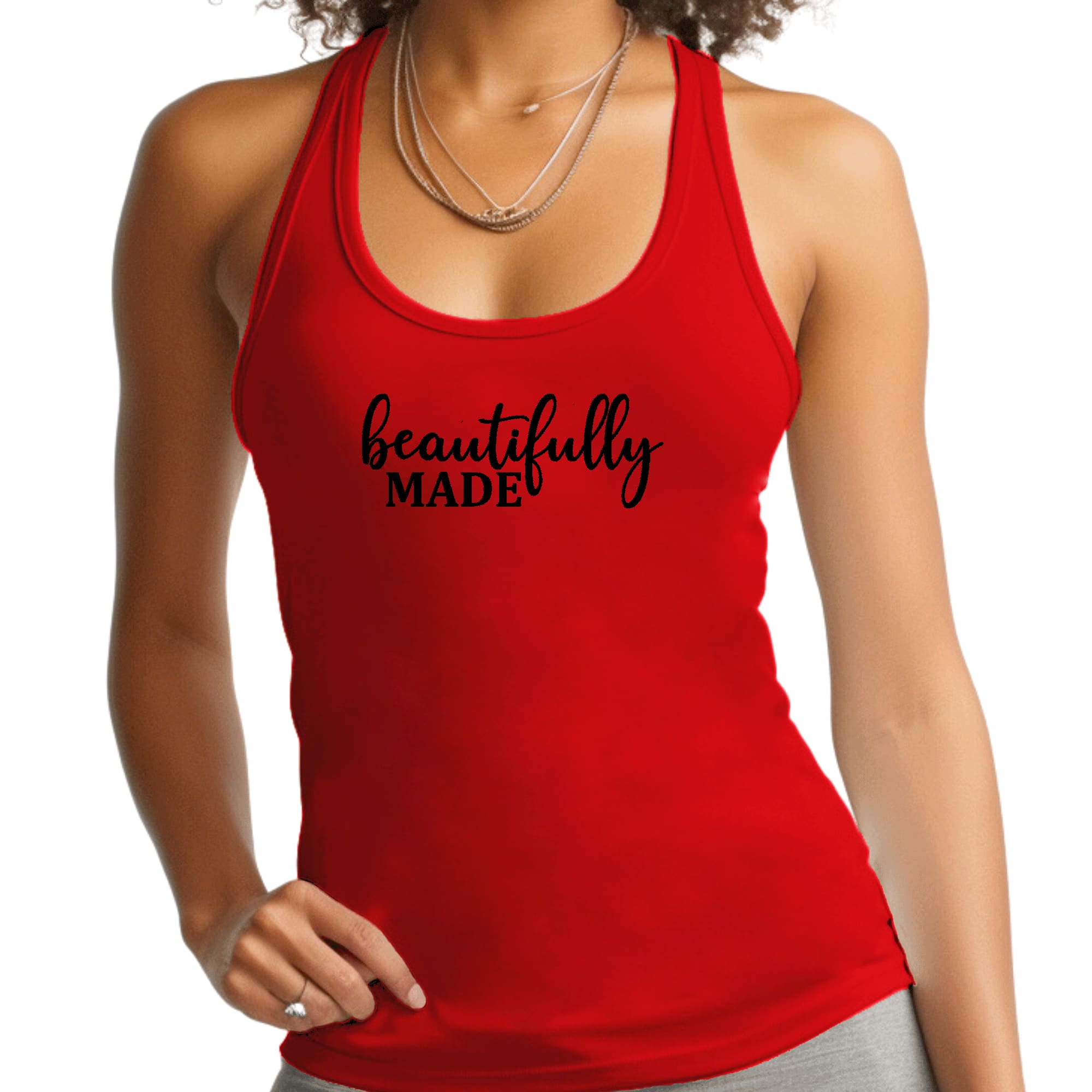Womens Fitness Tank Top Graphic T-shirt - Beautifully Made -