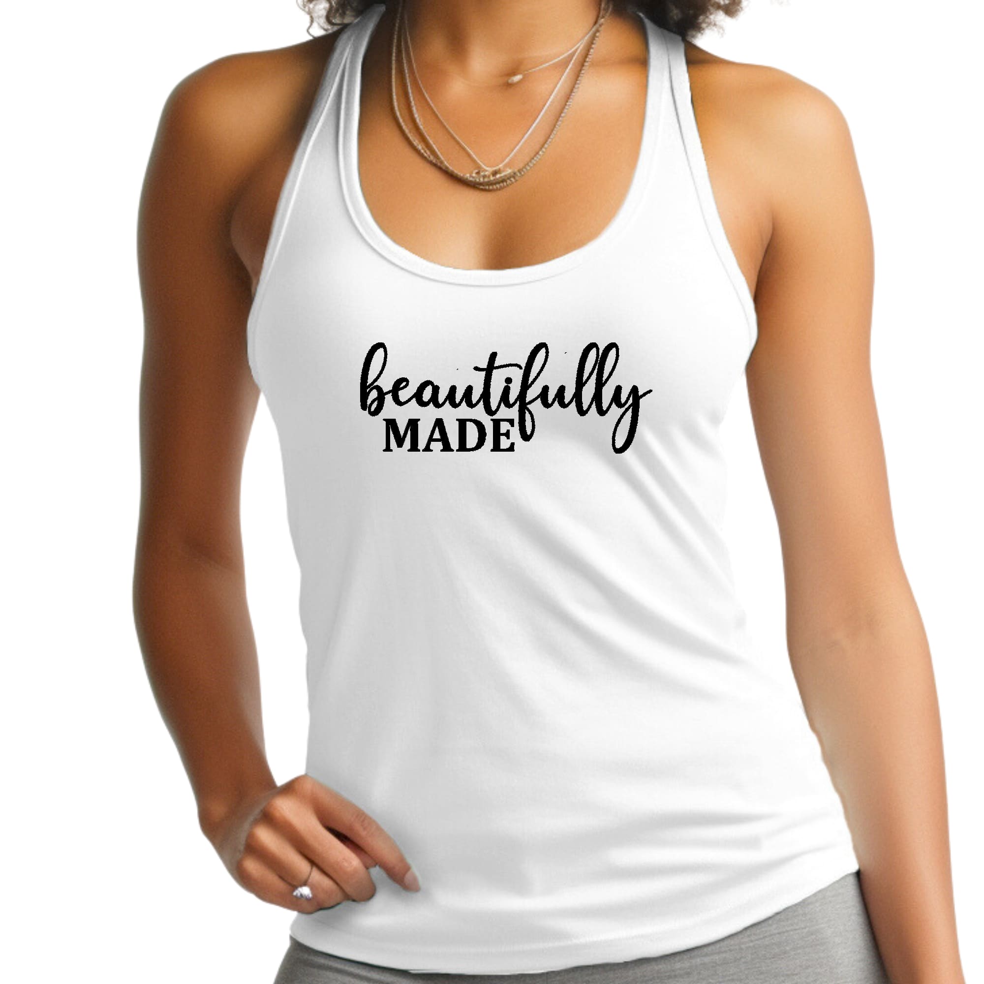 Womens Fitness Tank Top Graphic T-shirt - Beautifully Made -