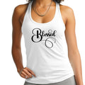 Womens Fitness Tank Top Graphic T-shirt - Blessed Black Graphic