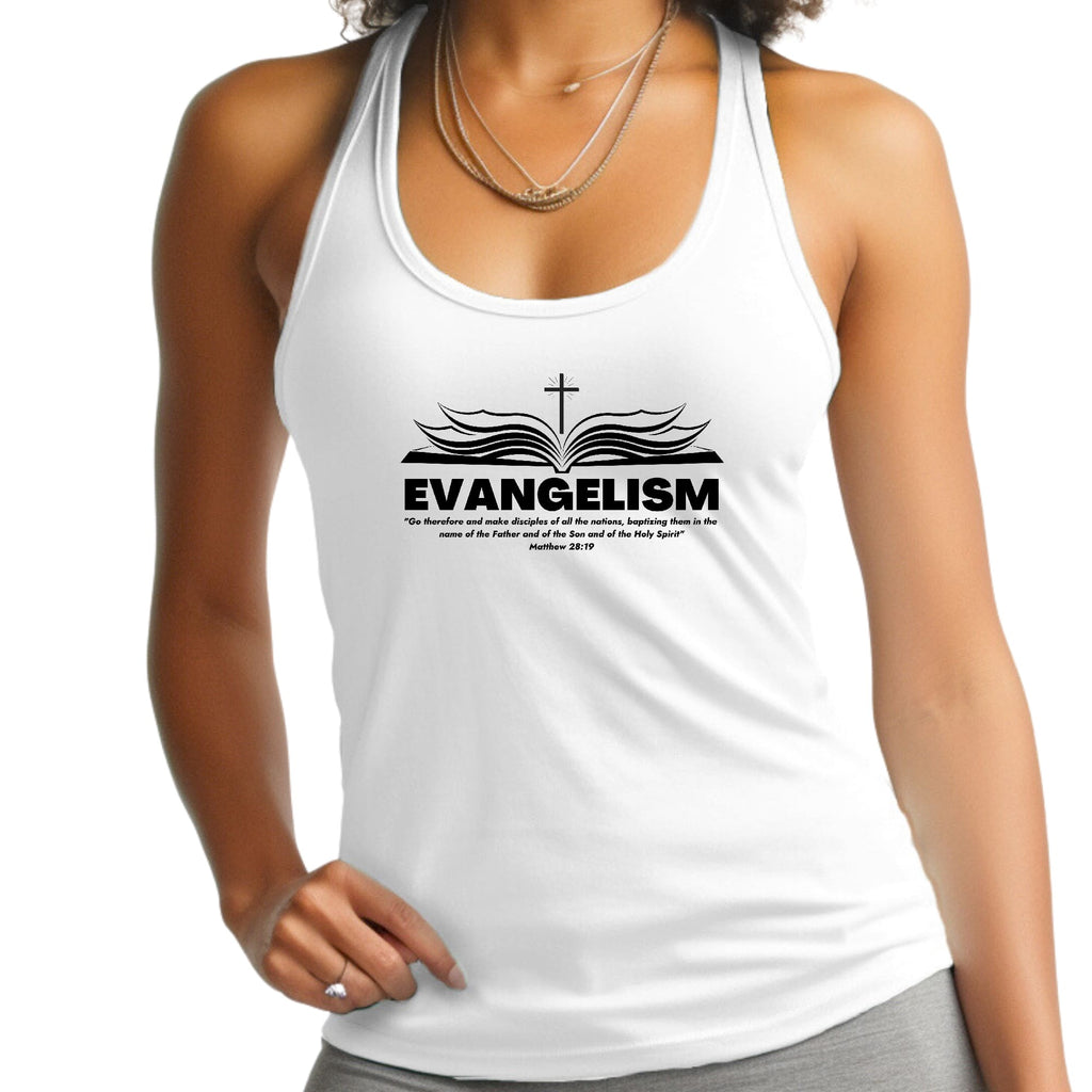 Womens Fitness Tank Top Graphic T-shirt - Evangelism - Go Therefore