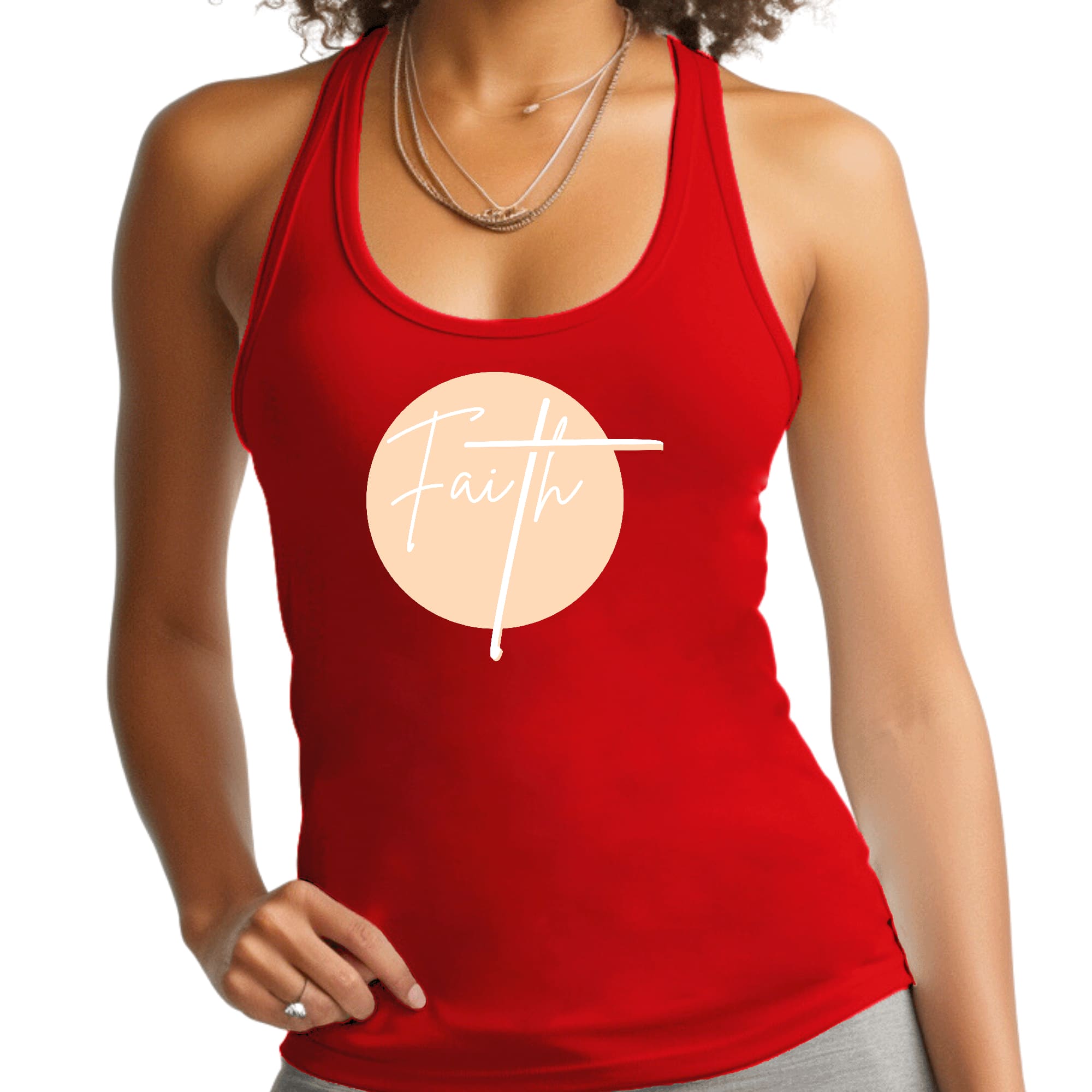 Womens Fitness Tank Top Graphic T-shirt Faith - Christian
