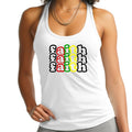 Womens Fitness Tank Top Graphic T-shirt - Faith Stack Multicolor Black