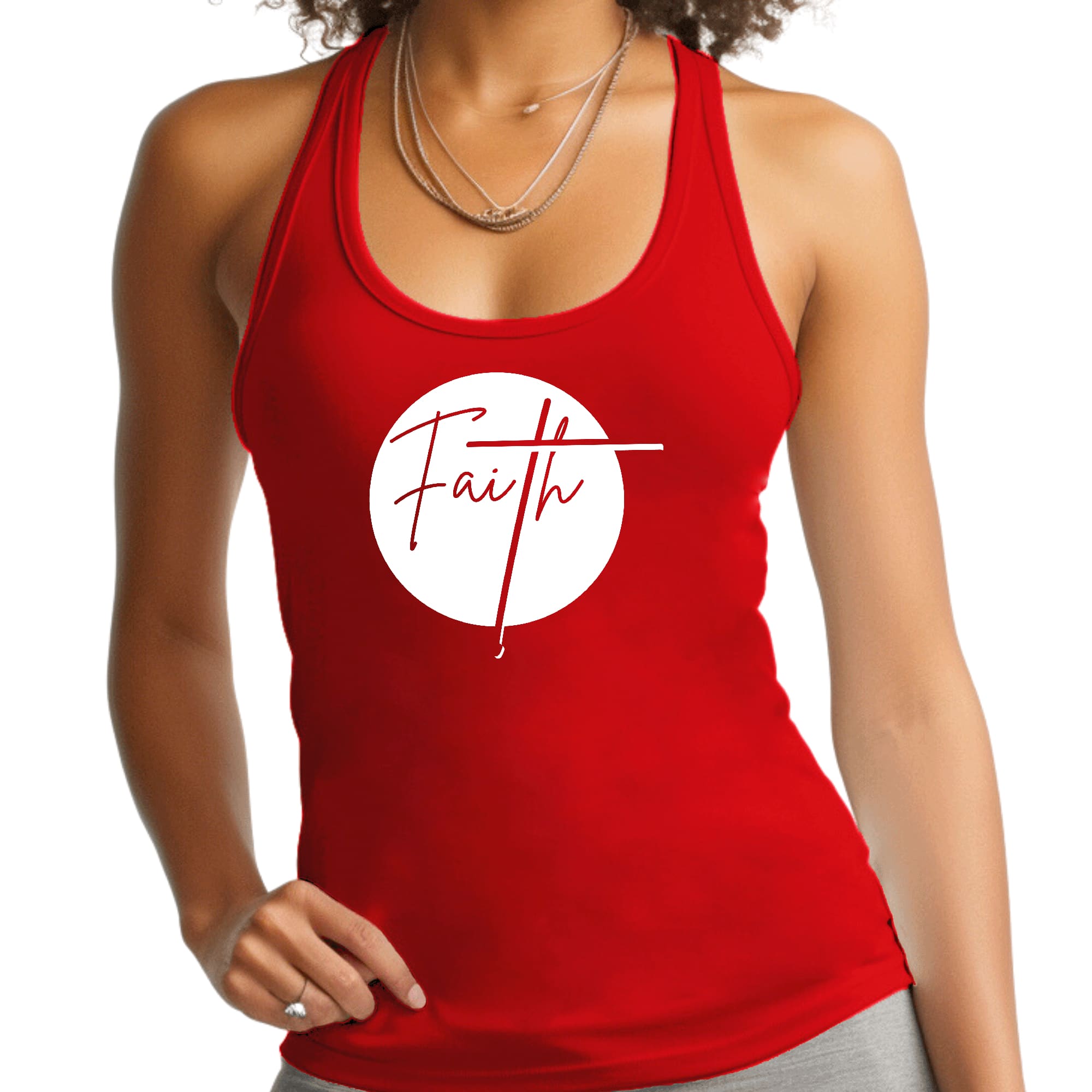Womens Fitness Tank Top Graphic T-shirt Faith