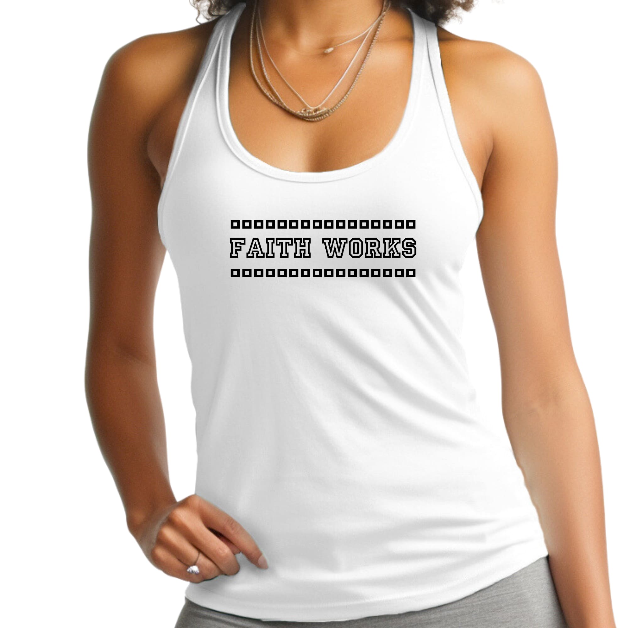 Womens Fitness Tank Top Graphic T-shirt - Faith Works
